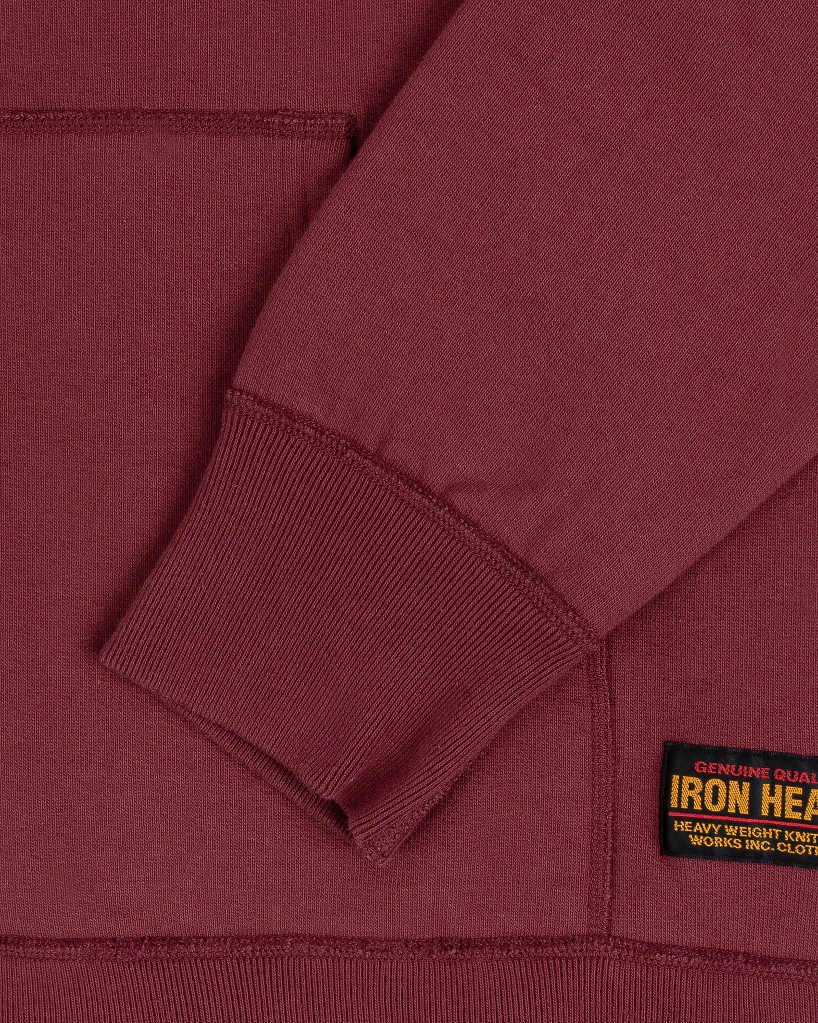 14oz Ultra Heavyweight Loopwheel Cotton Zip Up Hoodie - Burgundy
