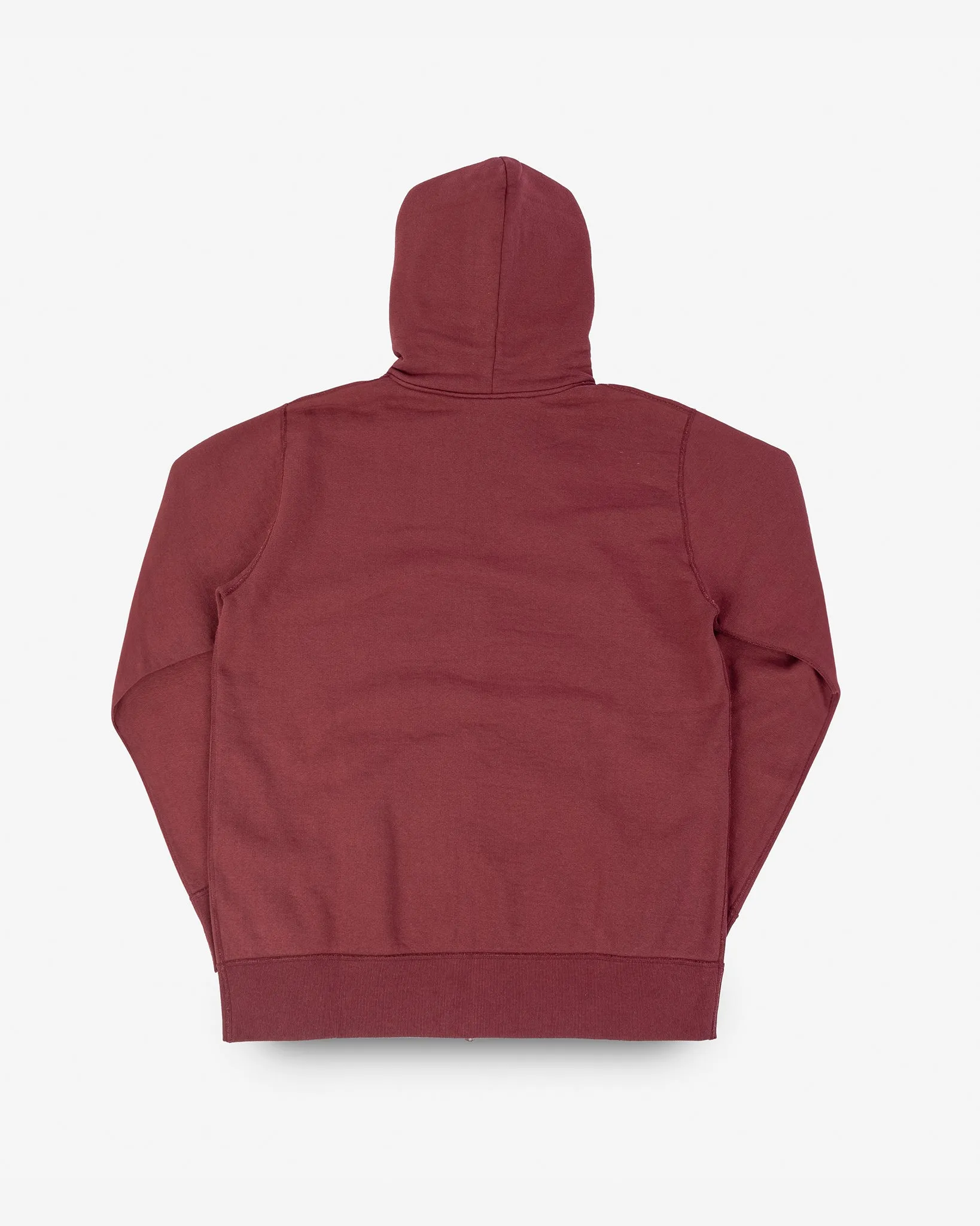 14oz Ultra Heavyweight Loopwheel Cotton Zip Up Hoodie - Burgundy