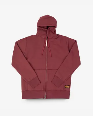 14oz Ultra Heavyweight Loopwheel Cotton Zip Up Hoodie - Burgundy