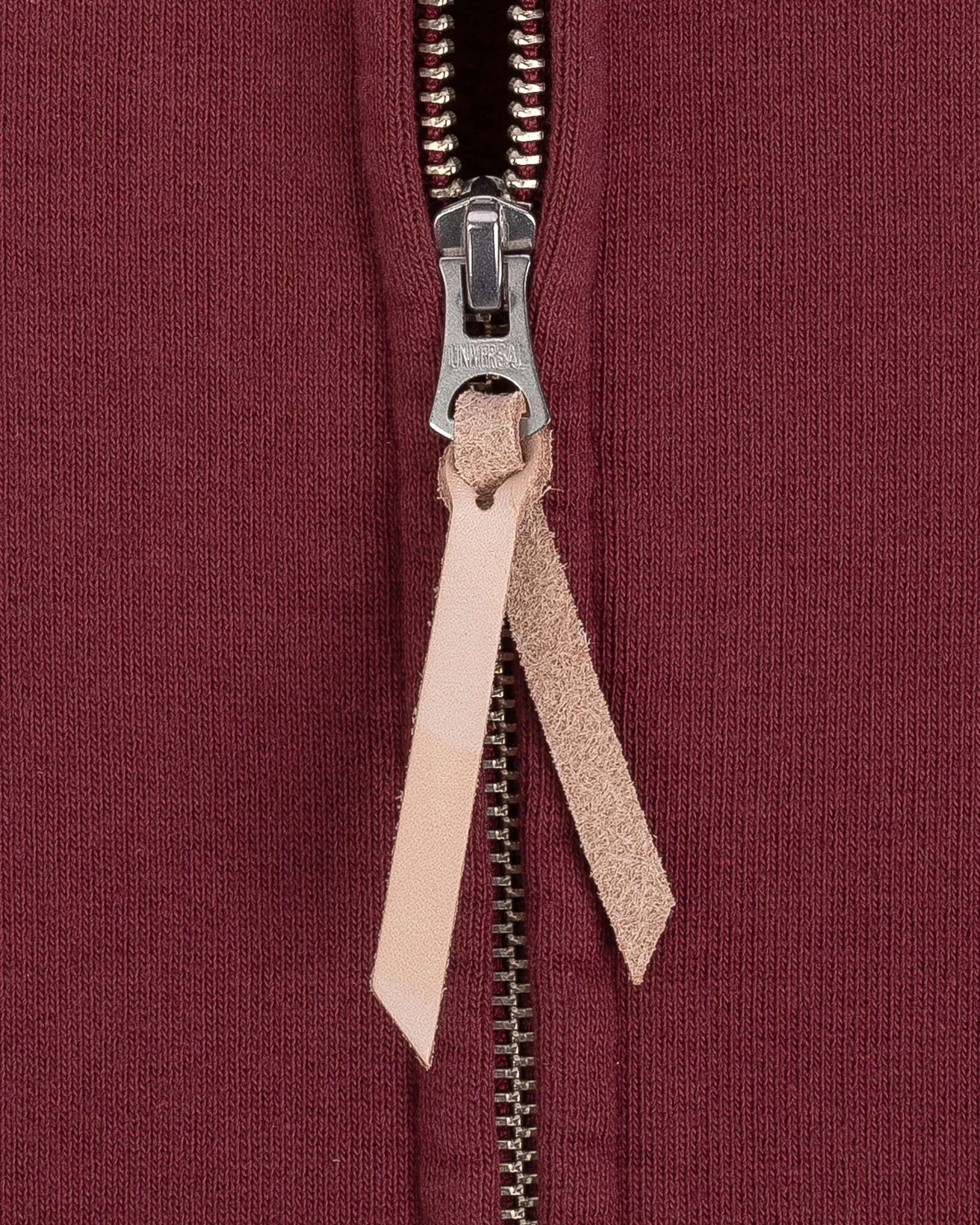 14oz Ultra Heavyweight Loopwheel Cotton Zip Up Hoodie - Burgundy