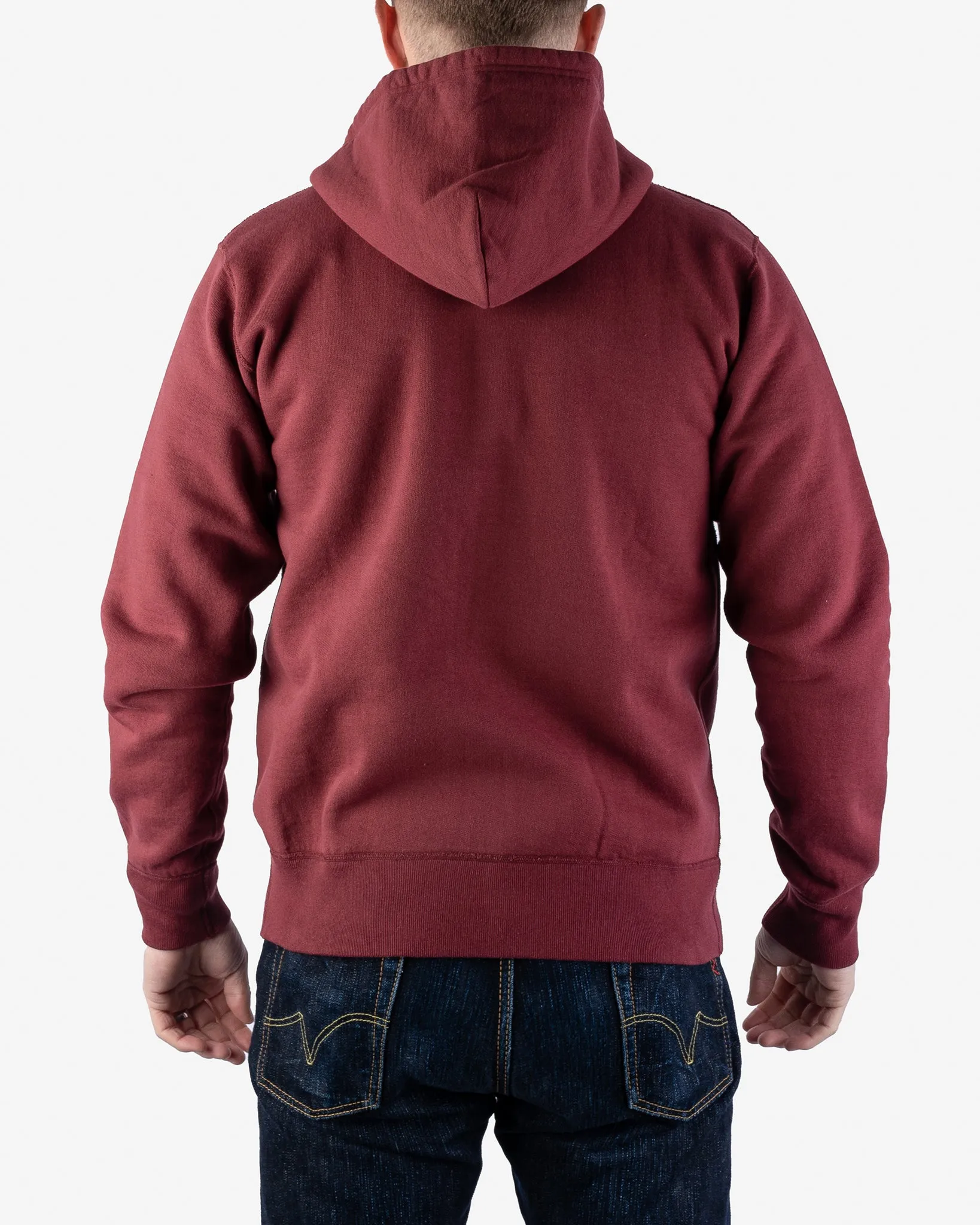 14oz Ultra Heavyweight Loopwheel Cotton Zip Up Hoodie - Burgundy
