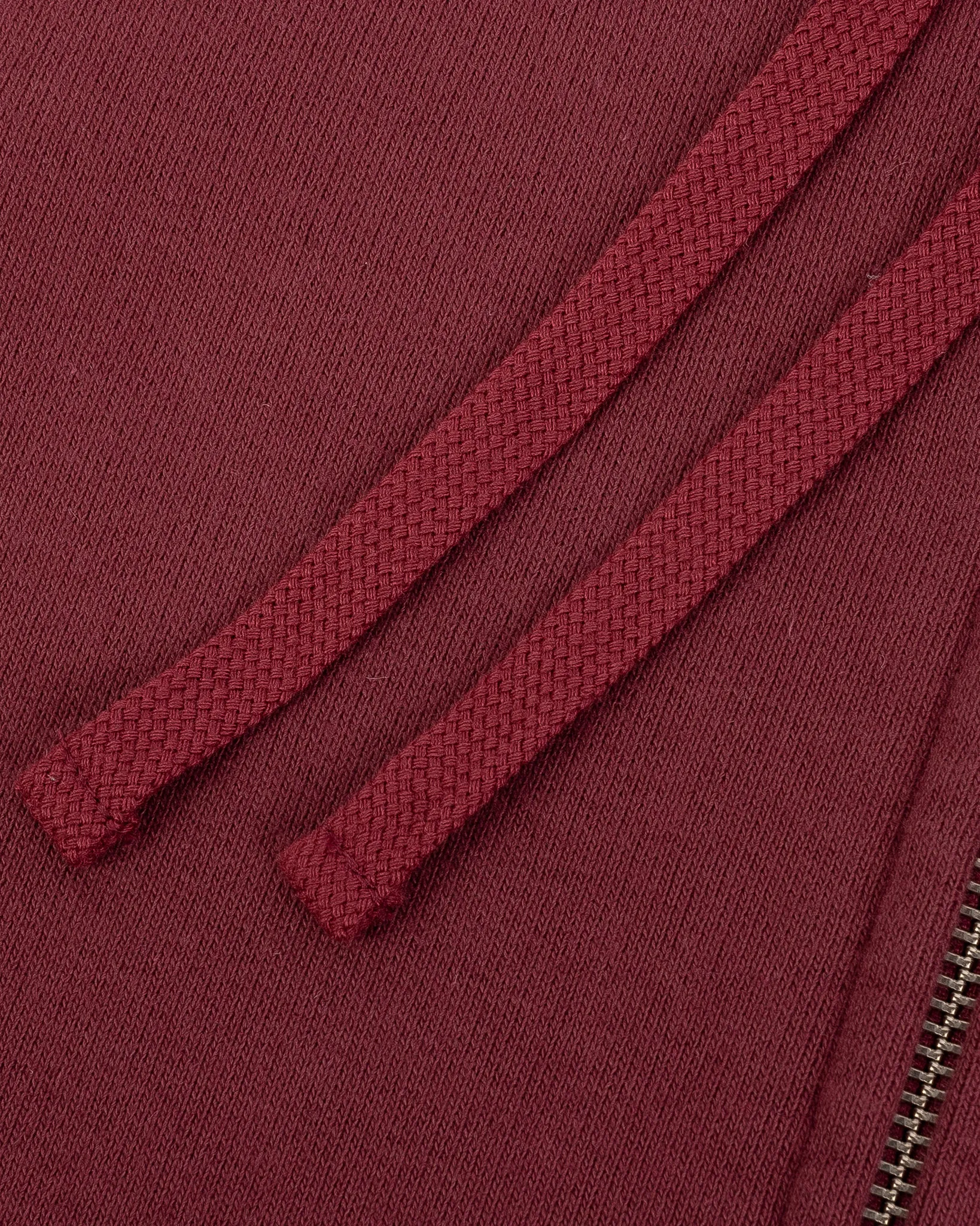 14oz Ultra Heavyweight Loopwheel Cotton Zip Up Hoodie - Burgundy