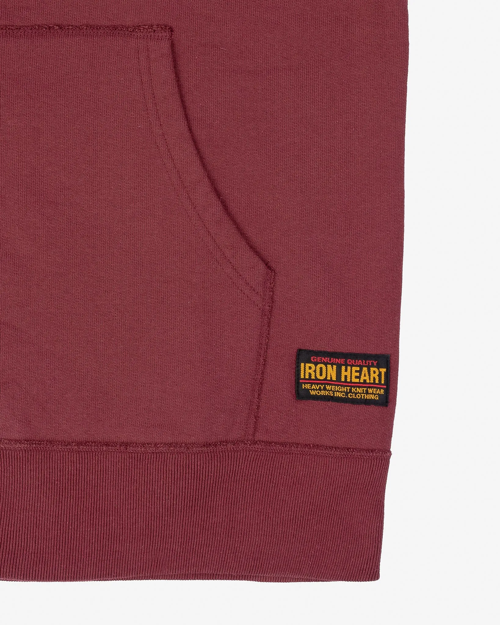 14oz Ultra Heavyweight Loopwheel Cotton Zip Up Sweater - Burgundy