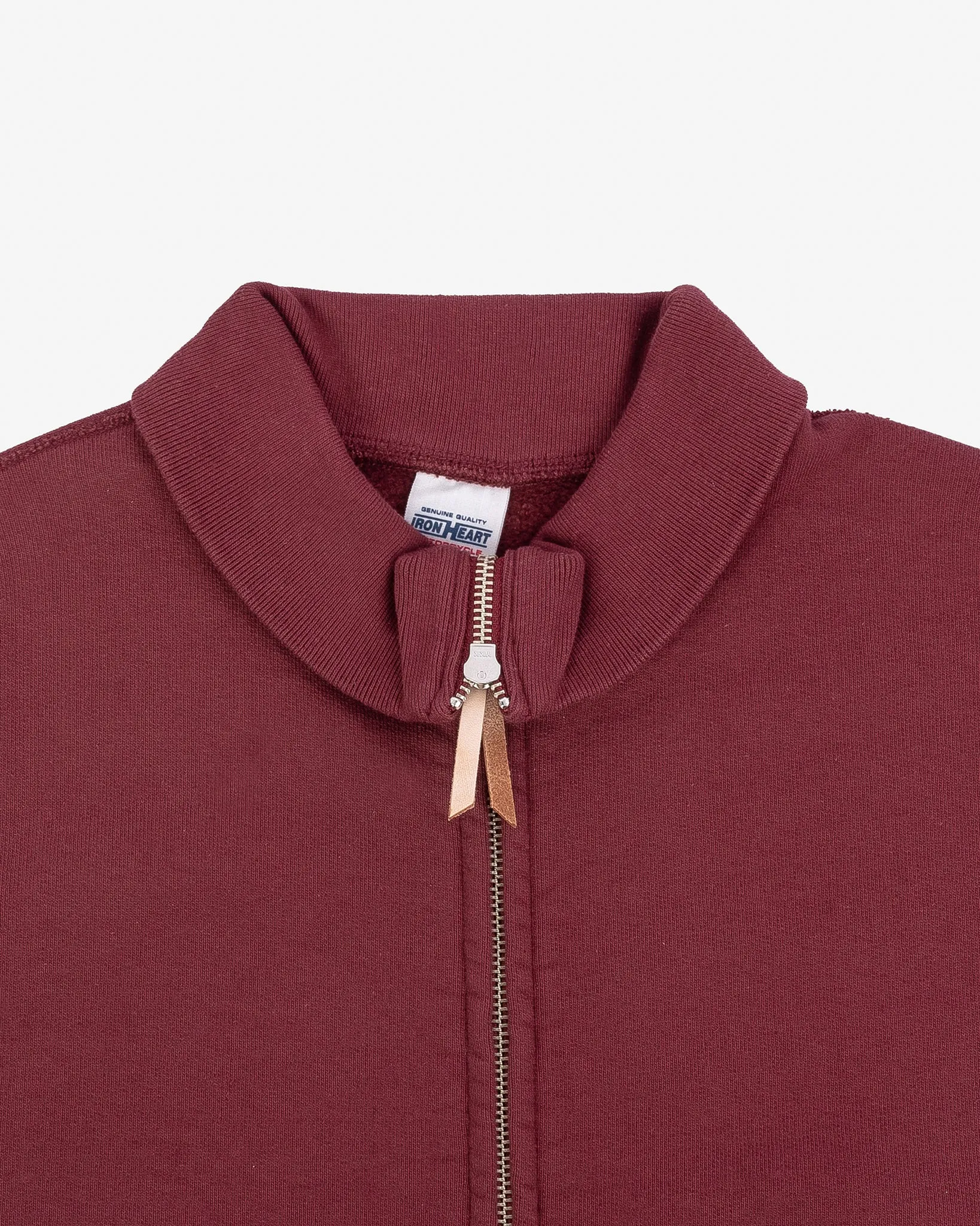 14oz Ultra Heavyweight Loopwheel Cotton Zip Up Sweater - Burgundy