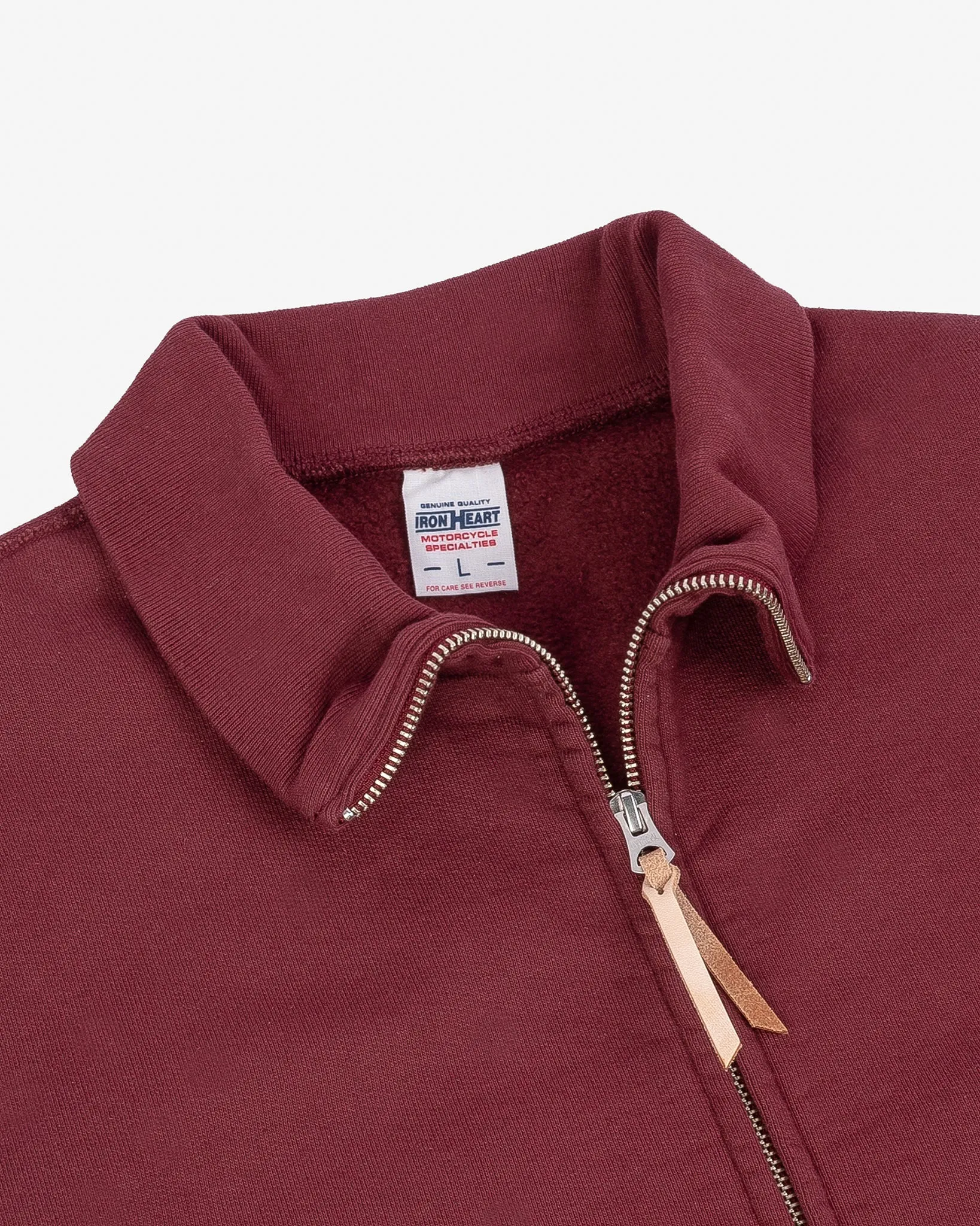 14oz Ultra Heavyweight Loopwheel Cotton Zip Up Sweater - Burgundy