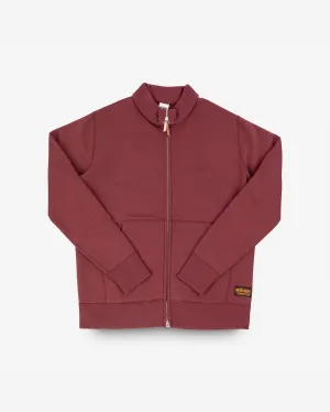 14oz Ultra Heavyweight Loopwheel Cotton Zip Up Sweater - Burgundy