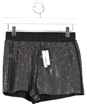 4th & Reckless Black Bexley Embellished Hotpant Shorts UK 8