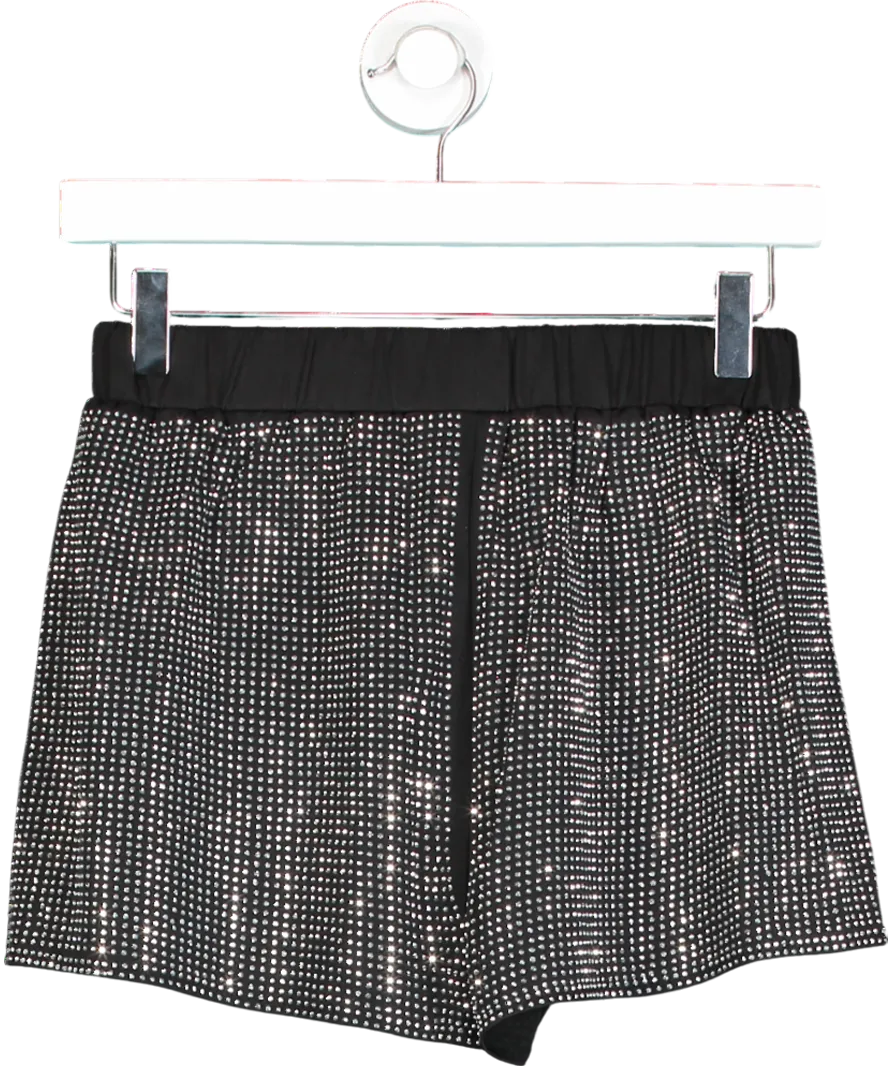 4th & Reckless Black Bexley Embellished Hotpant Shorts UK 8