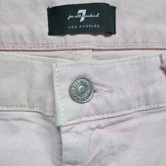 7 For All Mankind | High Waist Short With Fray Hem in Mineral Pink Size 29 NWT