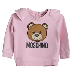 [9-12m] Moschino Girls Pink Teddy Bear Sweatshirt