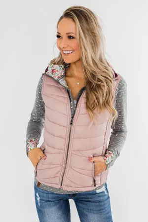A New Journey Reversible Vest- Blush & Burgundy