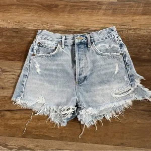 Agolde high waisted distressed jean shorts 25