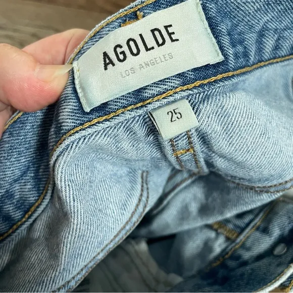 Agolde high waisted distressed jean shorts 25