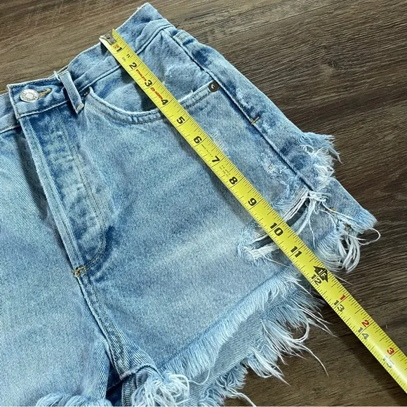 Agolde high waisted distressed jean shorts 25