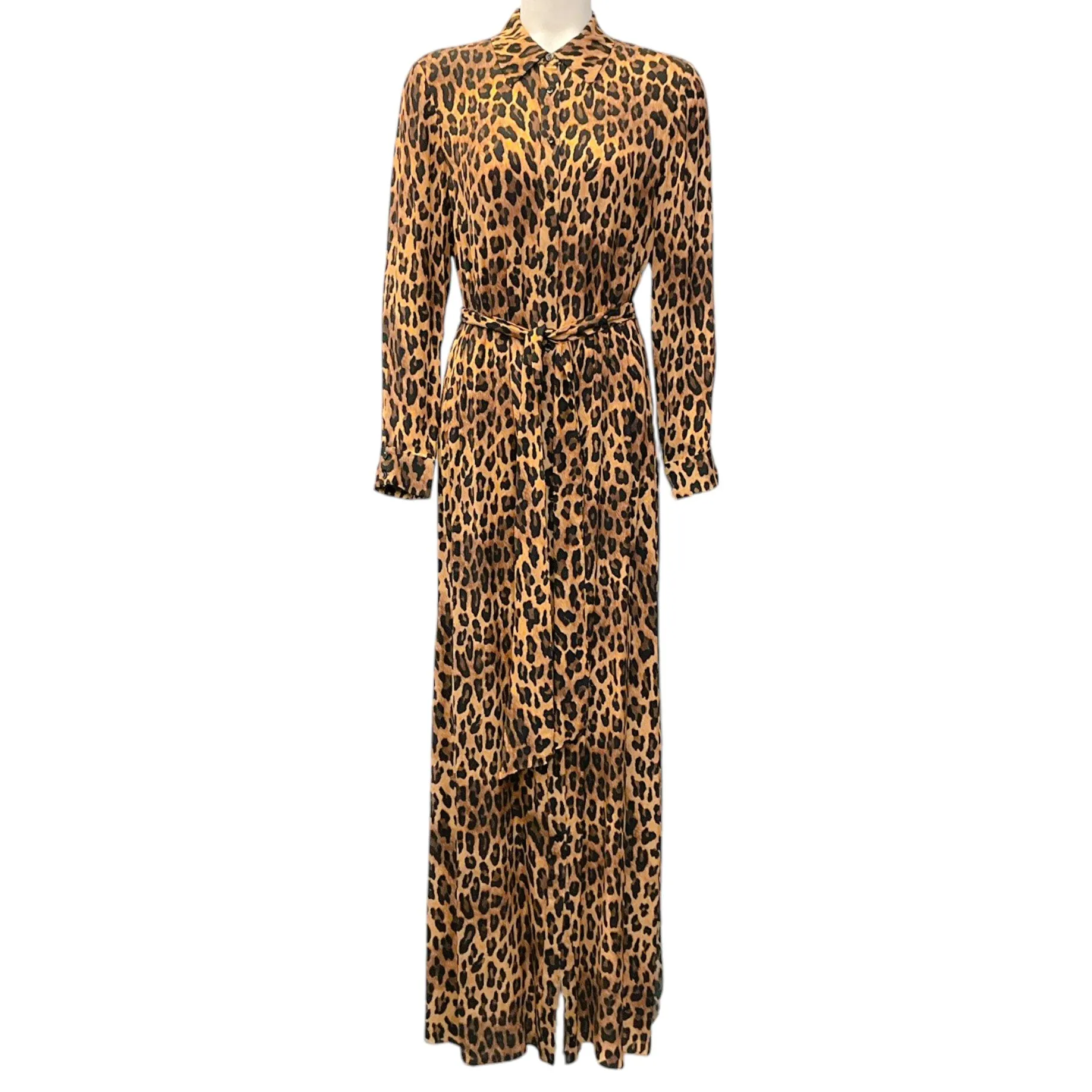 Alice   Olivia Animal Print Chassidy Maxi Shirt Dress
