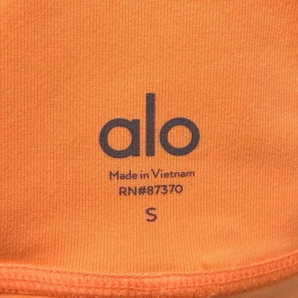 ALO YOGA Neon Orange High Waisted Biker Shorts