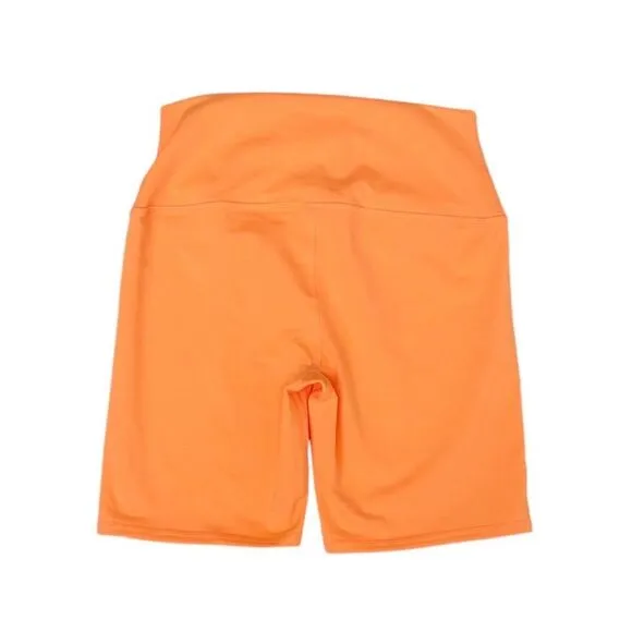 ALO YOGA Neon Orange High Waisted Biker Shorts