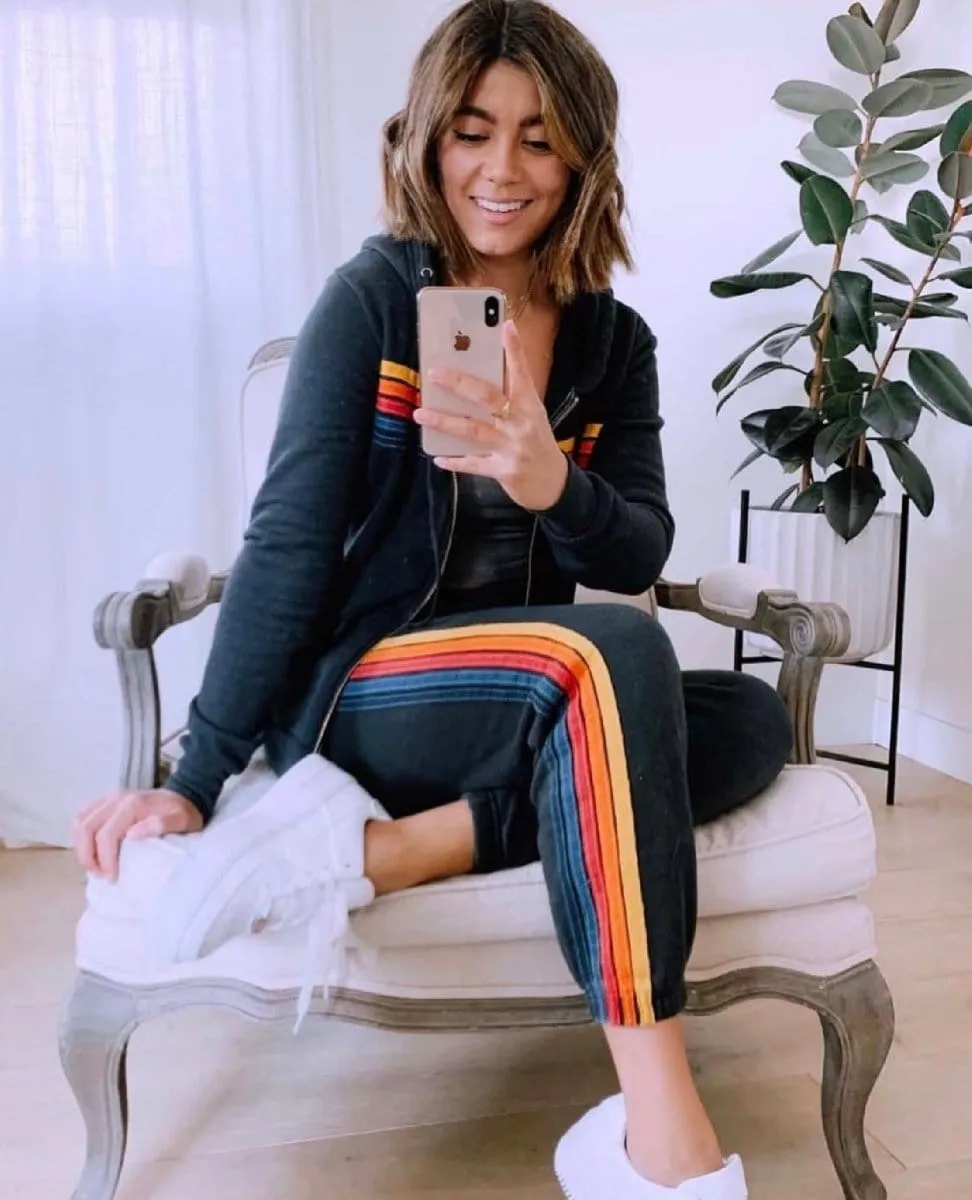 AN 5 Stripe Sweatpants Charcoal