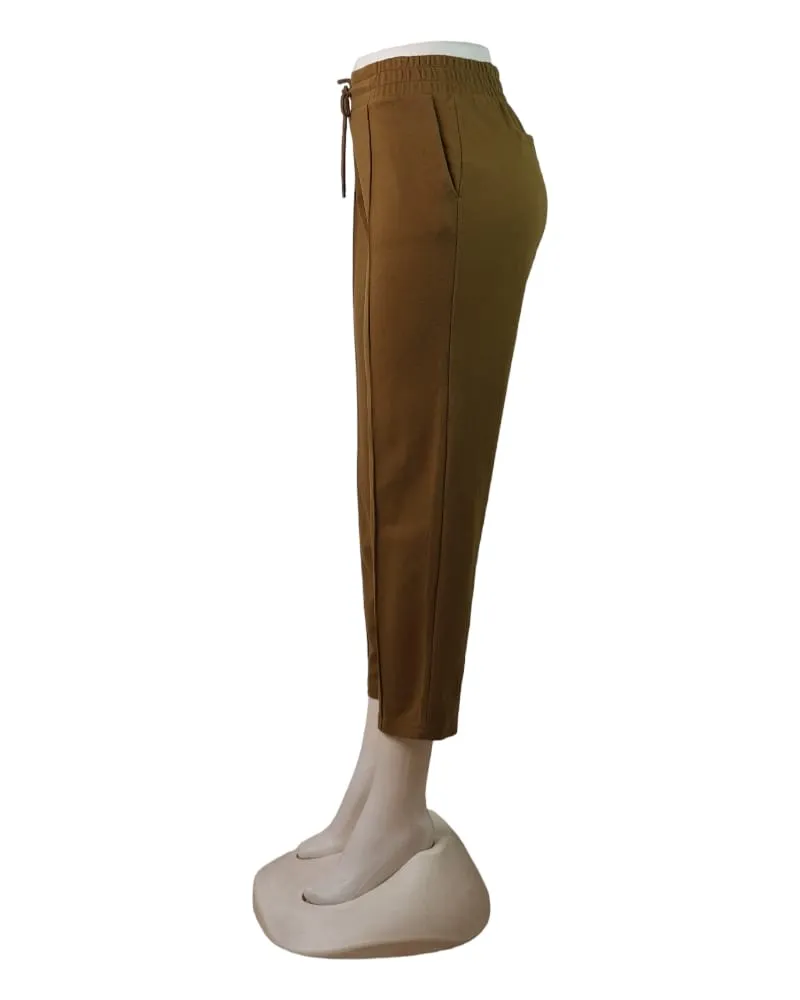 A.New Day Elastic Waist Brown Pant ( S )