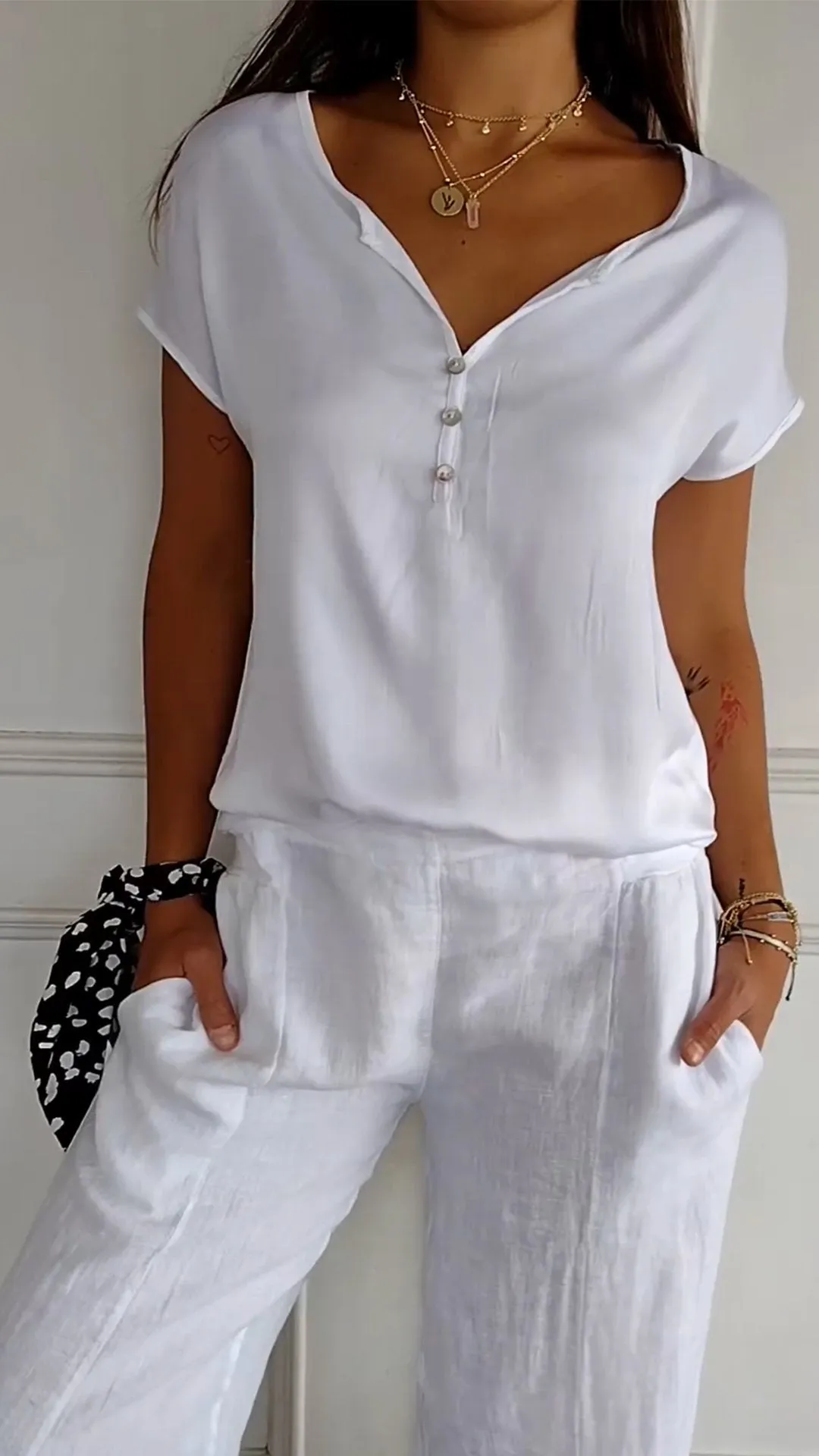 April® | T-shirt with a V-neck in casual elegance
