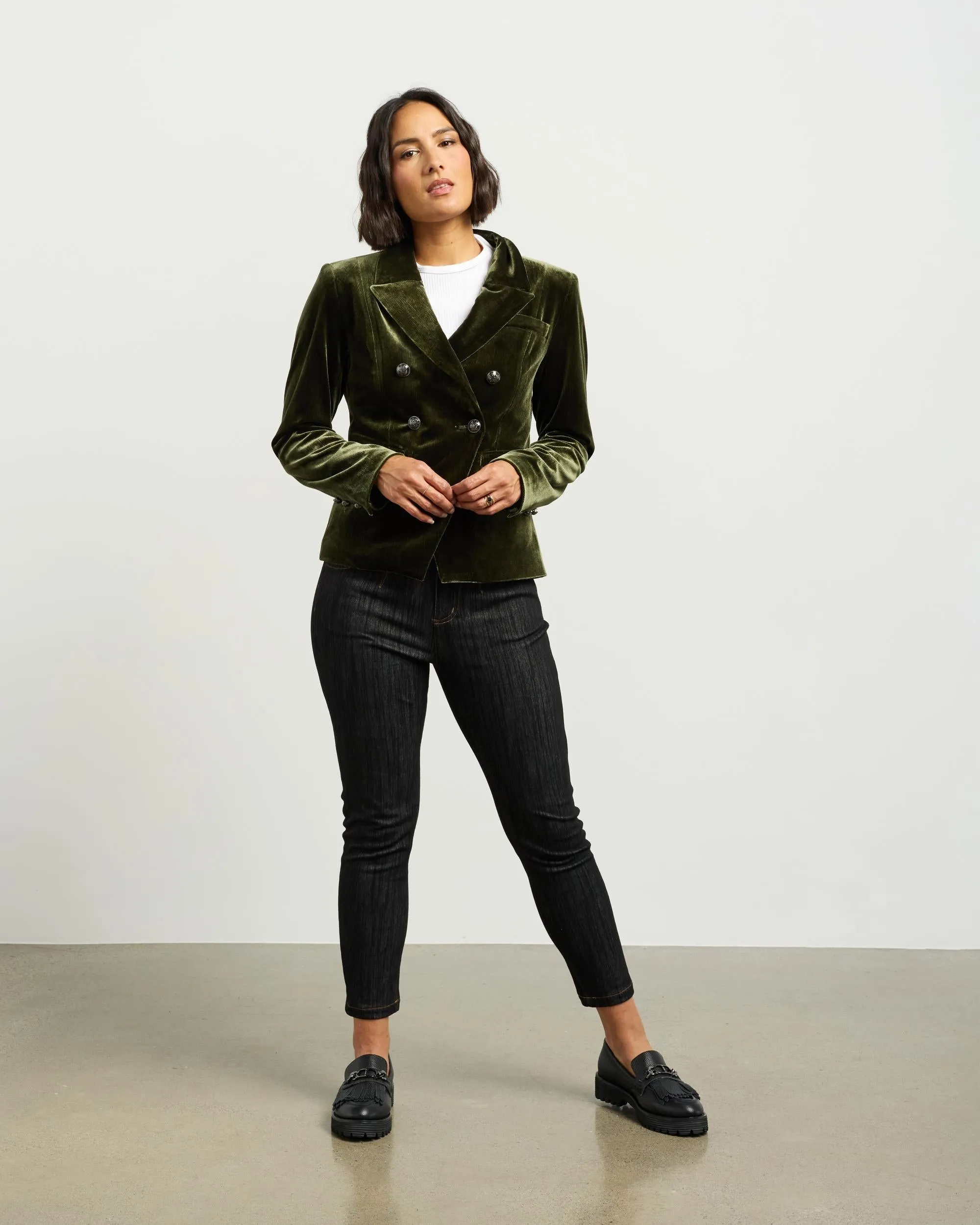 Ashton Blazer | Olive Vintage Velvet | Et Alia