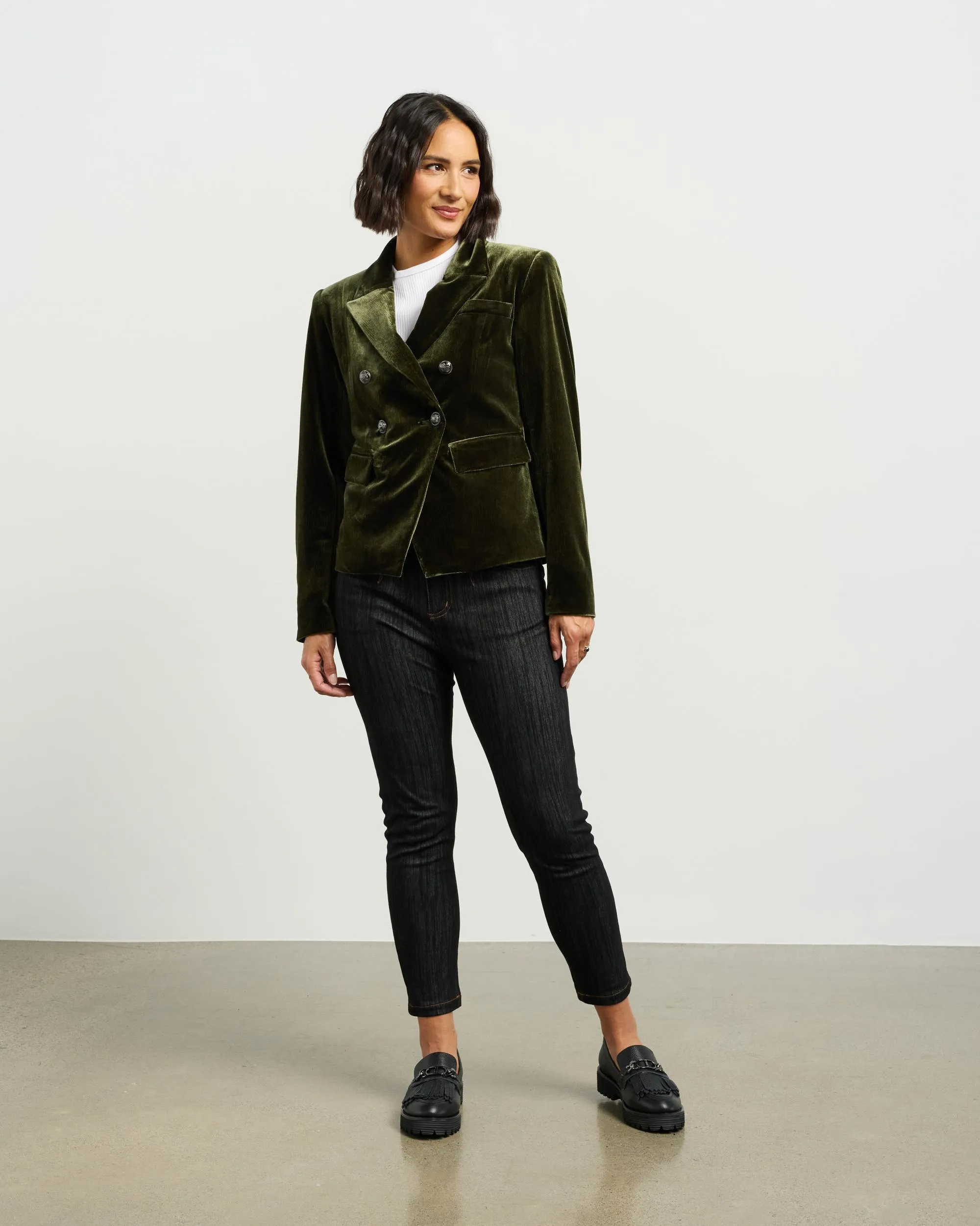 Ashton Blazer | Olive Vintage Velvet | Et Alia