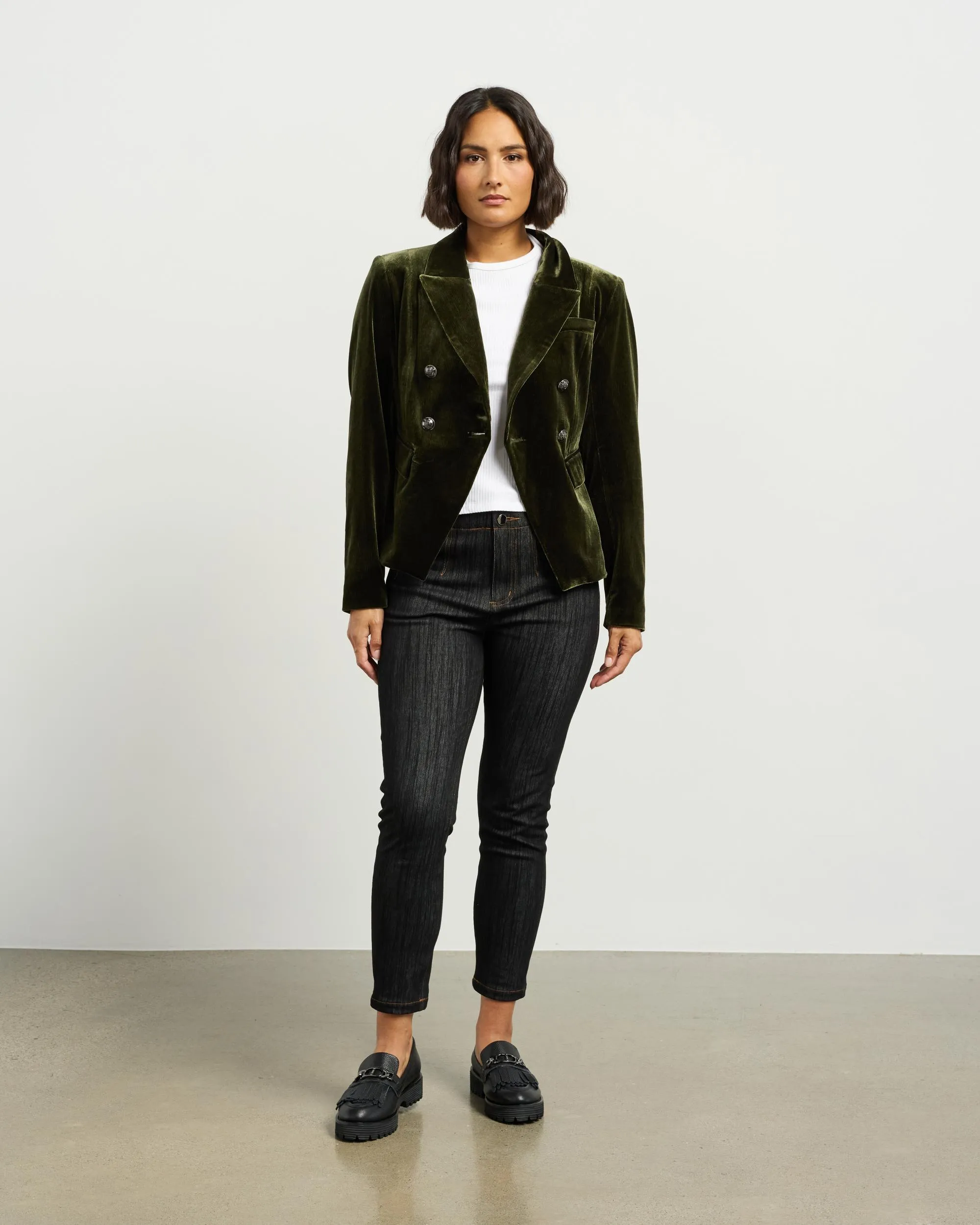Ashton Blazer | Olive Vintage Velvet | Et Alia