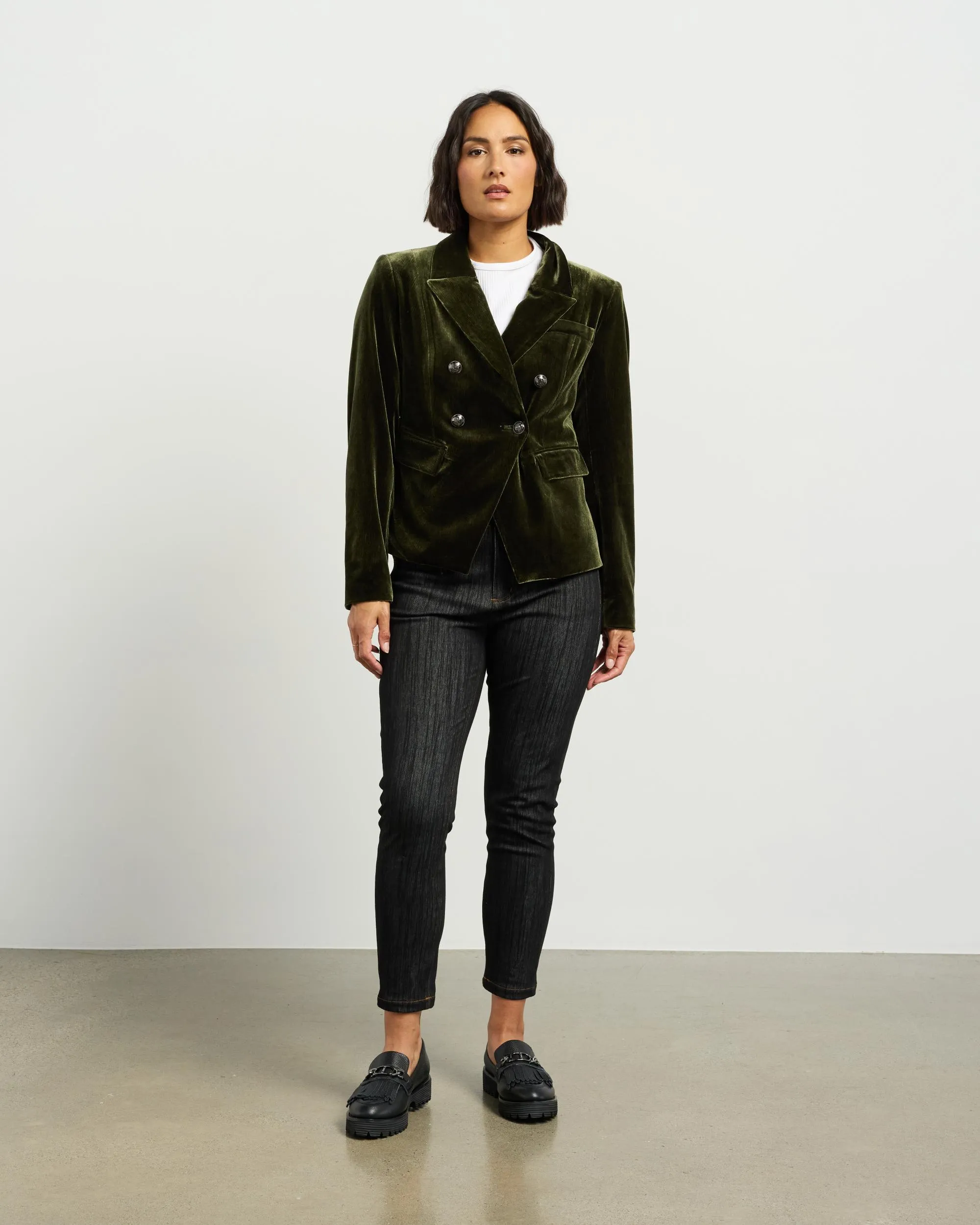 Ashton Blazer | Olive Vintage Velvet | Et Alia