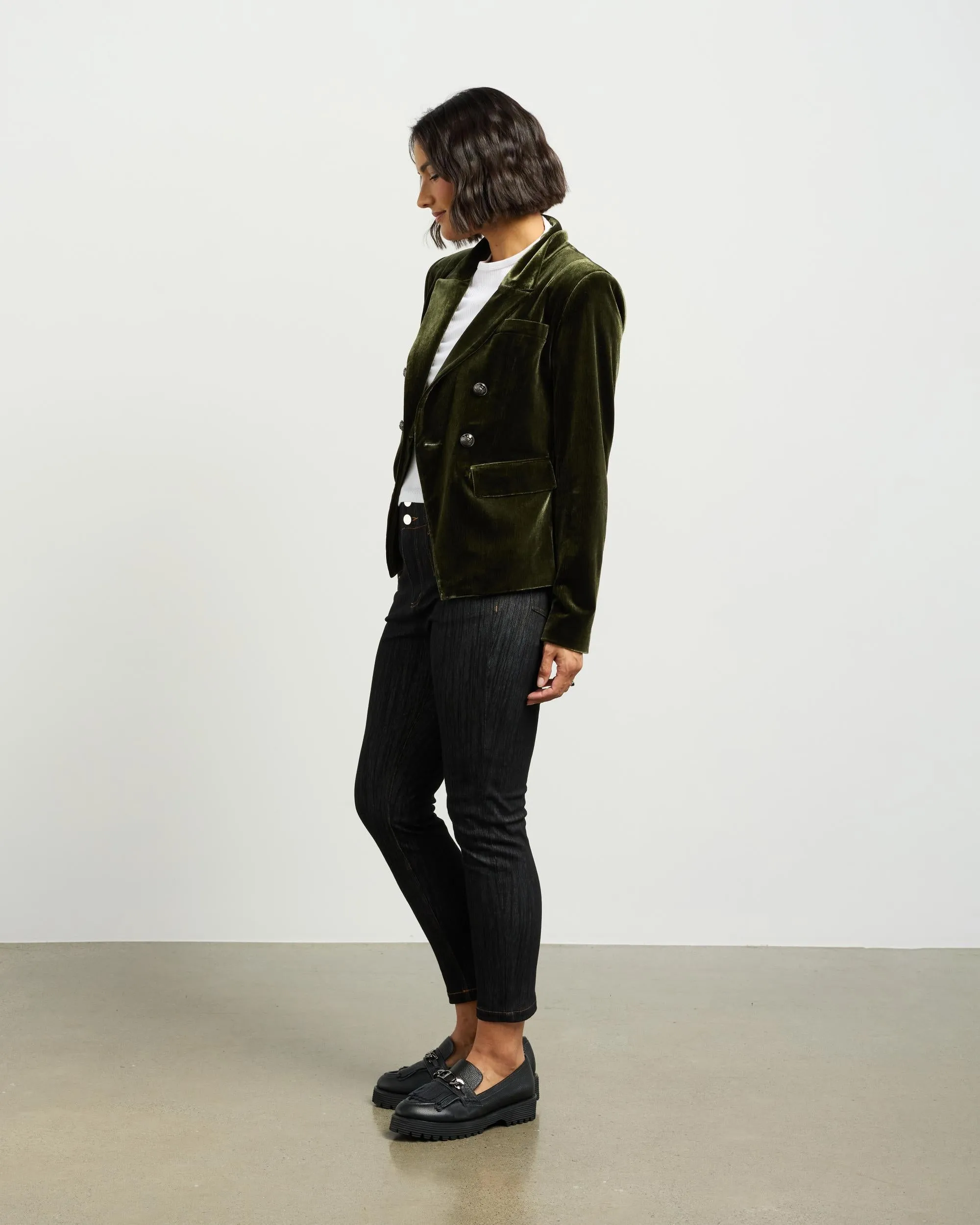 Ashton Blazer | Olive Vintage Velvet | Et Alia
