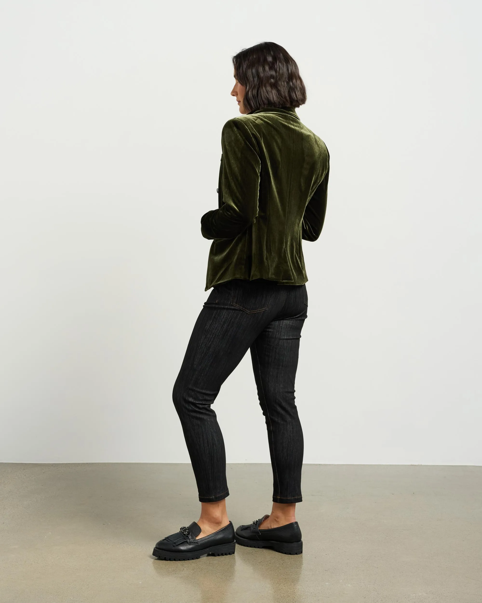 Ashton Blazer | Olive Vintage Velvet | Et Alia