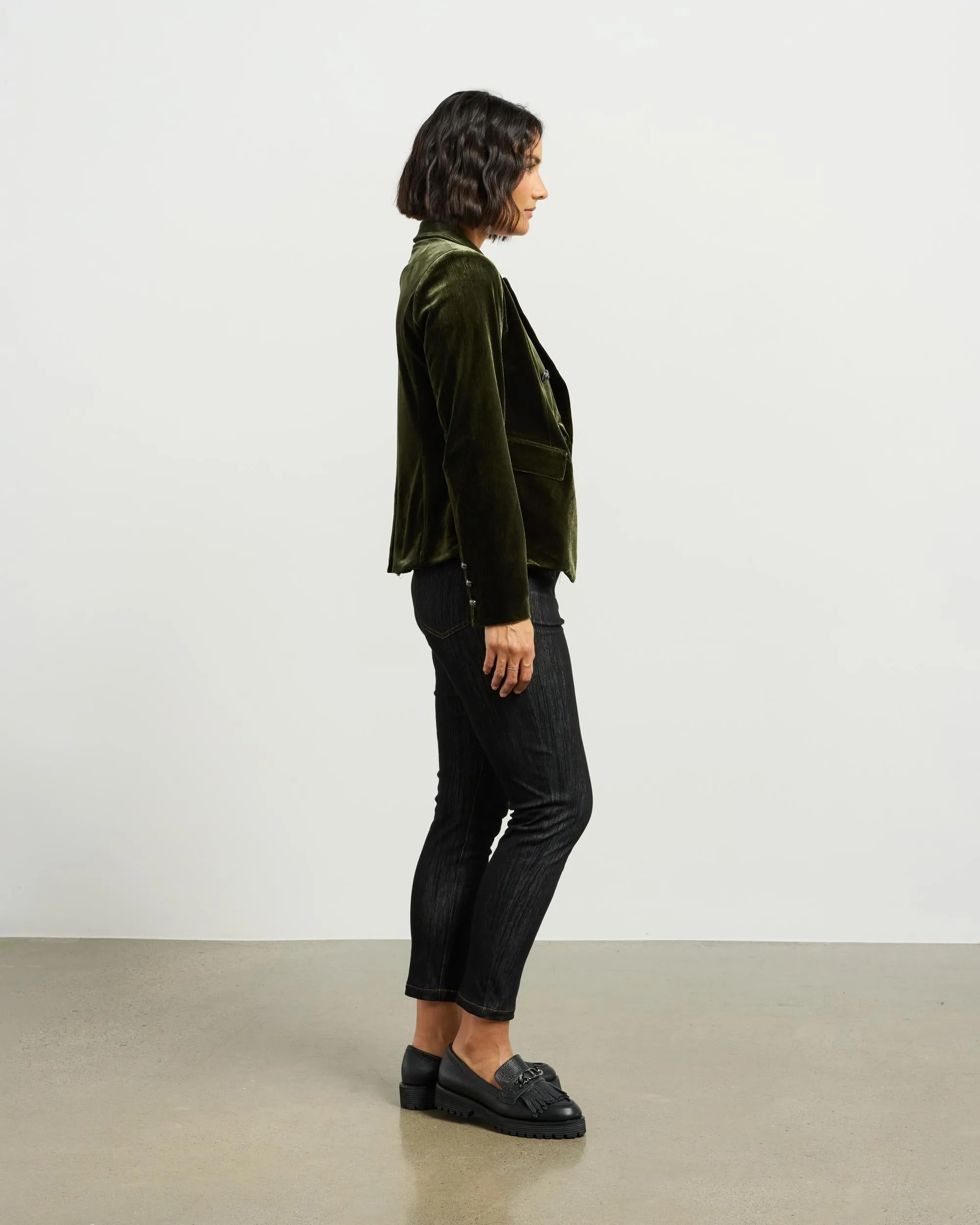 Ashton Blazer | Olive Vintage Velvet | Et Alia
