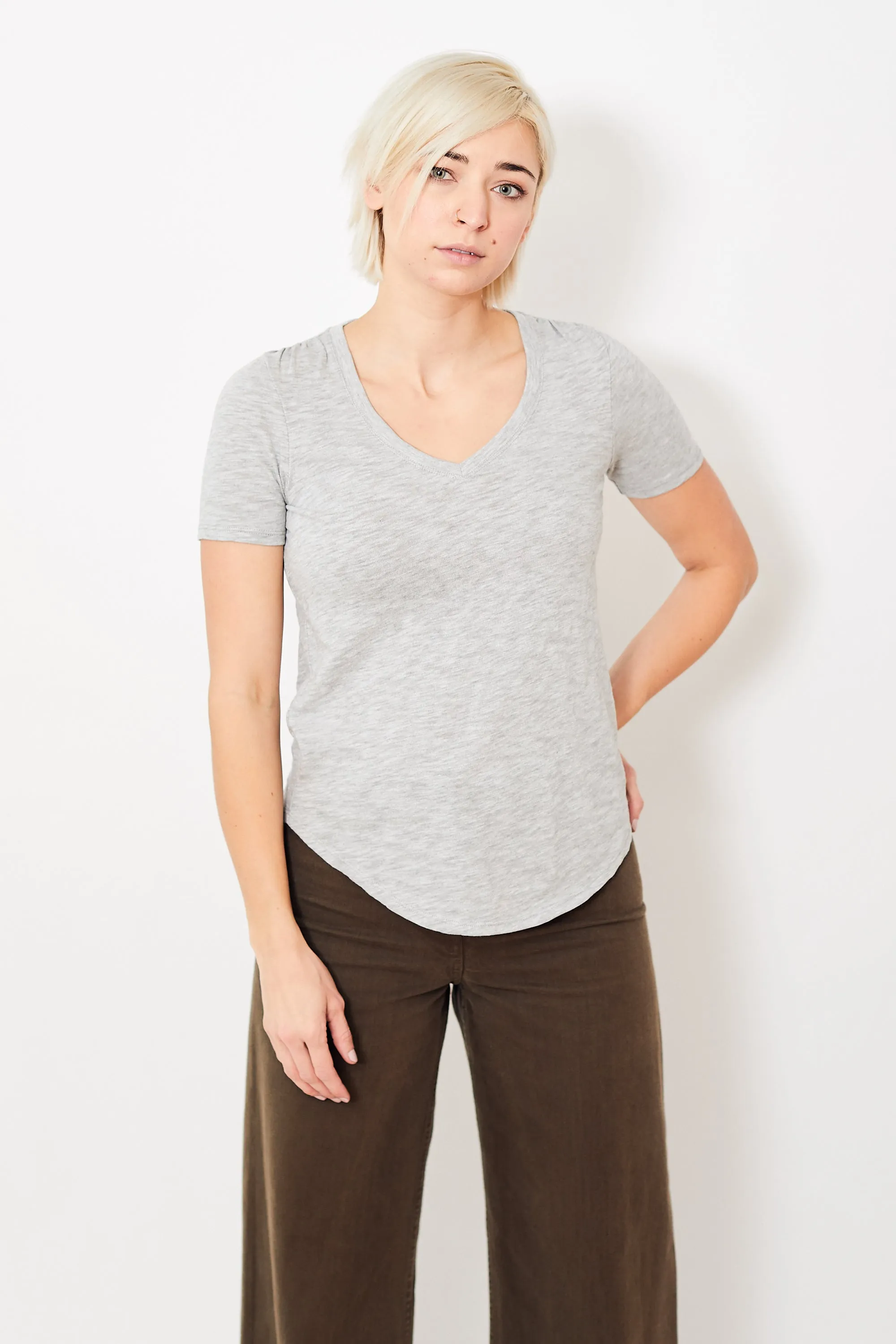 ATM Anthony Thomas Melillo Slub Jersey V-Neck Tee