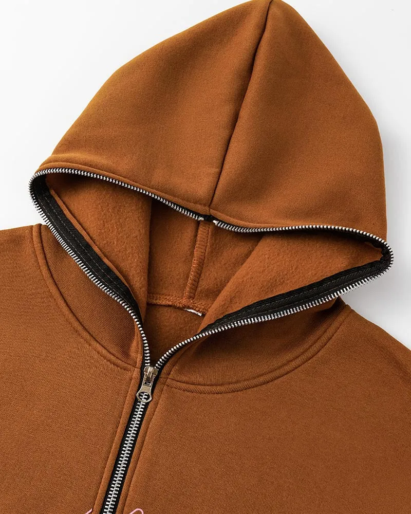 ATUNE Print Zip Up Hoodie