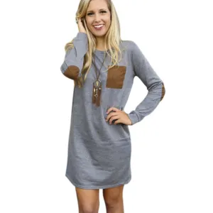 Autumn Winter Women Long Sleeve Tops Jumper Pullover Sweatshirt Mini Dress