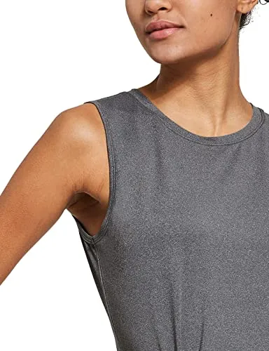 BALEAF Women's Workout Tops Sleeveless Running Yoga Tops Gym Atnletic Shirts Activewear Gray