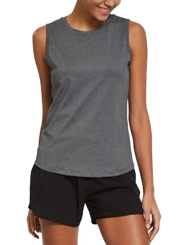 BALEAF Women's Workout Tops Sleeveless Running Yoga Tops Gym Atnletic Shirts Activewear Gray