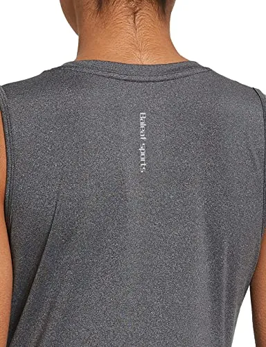 BALEAF Women's Workout Tops Sleeveless Running Yoga Tops Gym Atnletic Shirts Activewear Gray