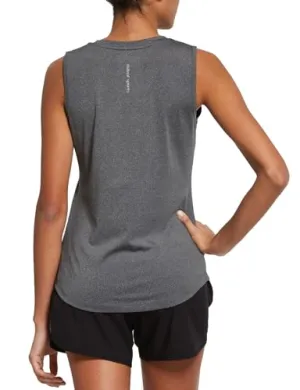 BALEAF Women's Workout Tops Sleeveless Running Yoga Tops Gym Atnletic Shirts Activewear Gray