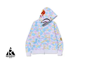 Bape Multi Camo 2nd Shark Full Zip Hoodie "White"