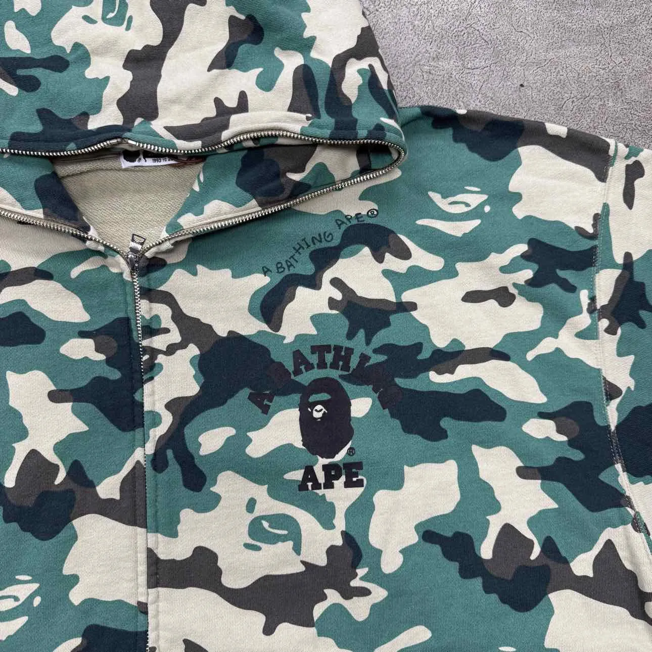Bape Zip Up "WOODLAND CAMO" Green New Size 2XL