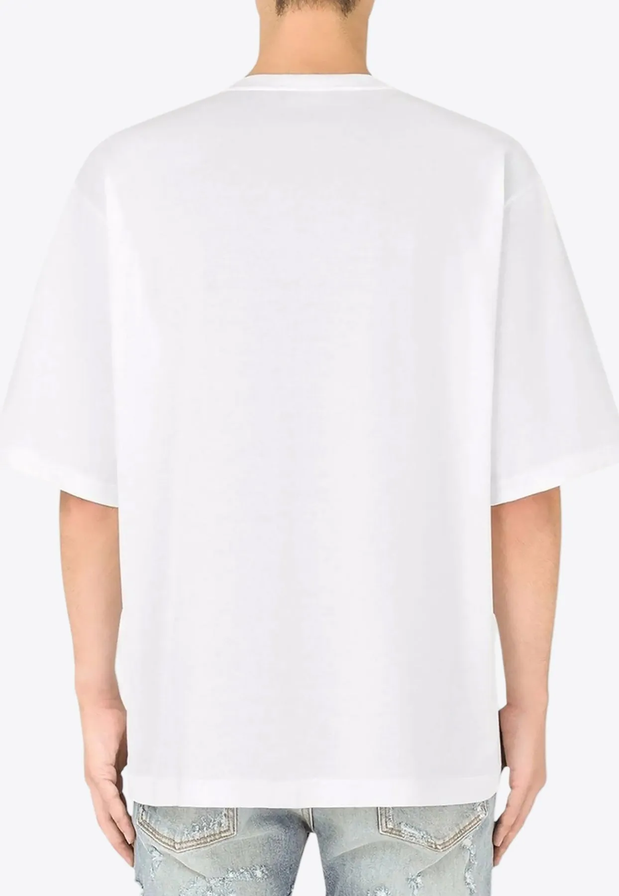 Barcode Print Crewneck T-shirt