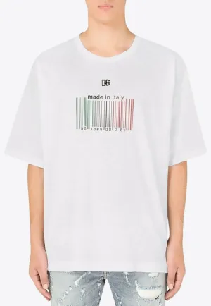 Barcode Print Crewneck T-shirt