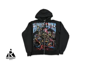 Battle Massacre Zip Up Hoodie "Vintage Black"
