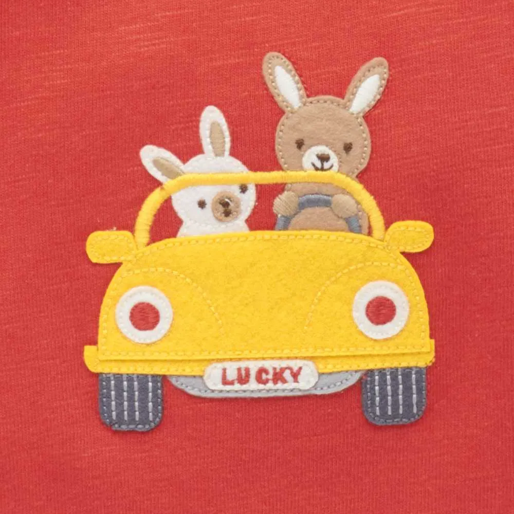 Beep Beep Bunny Tee -  Kurzarm T-Shirt mit Application aus 100% Bio Baumwolle GOTS