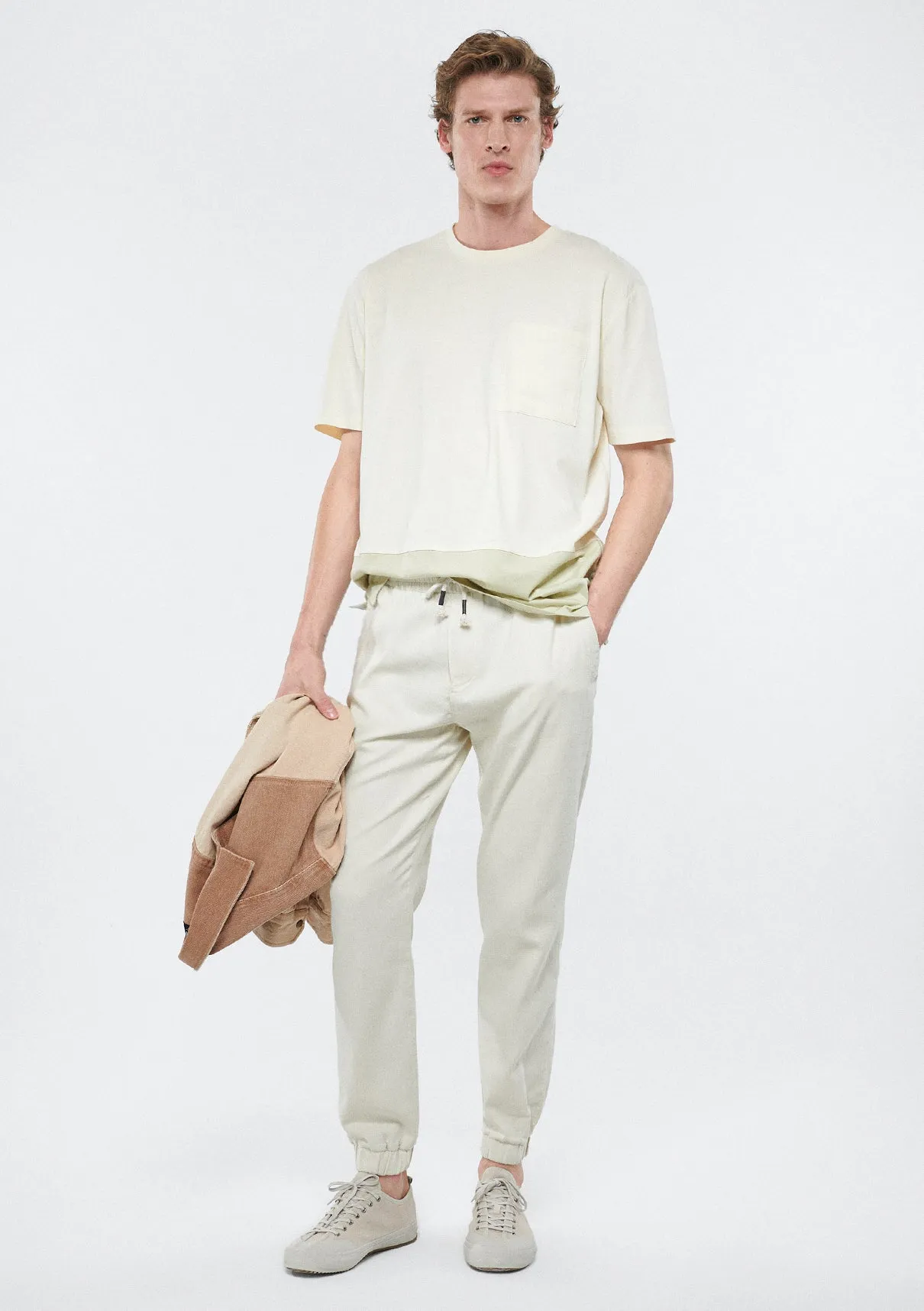 Beige Jogger Pants