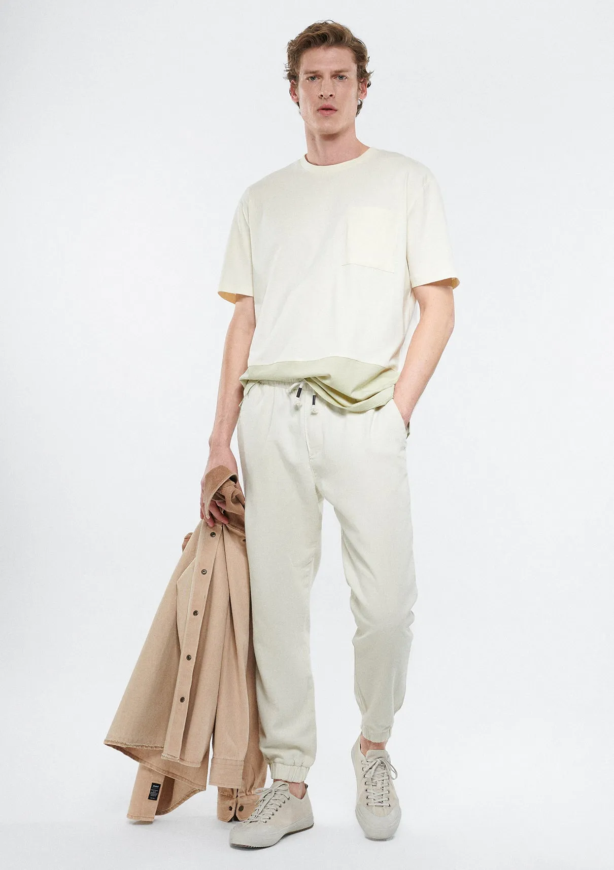 Beige Jogger Pants