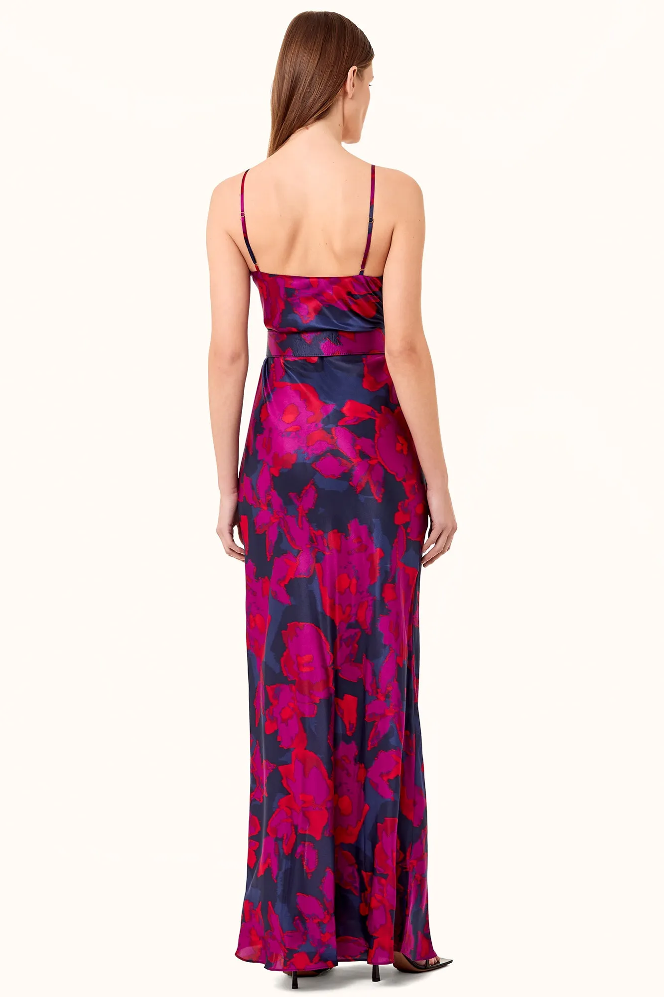Belira Dress - Magenta Blurred Floral Print