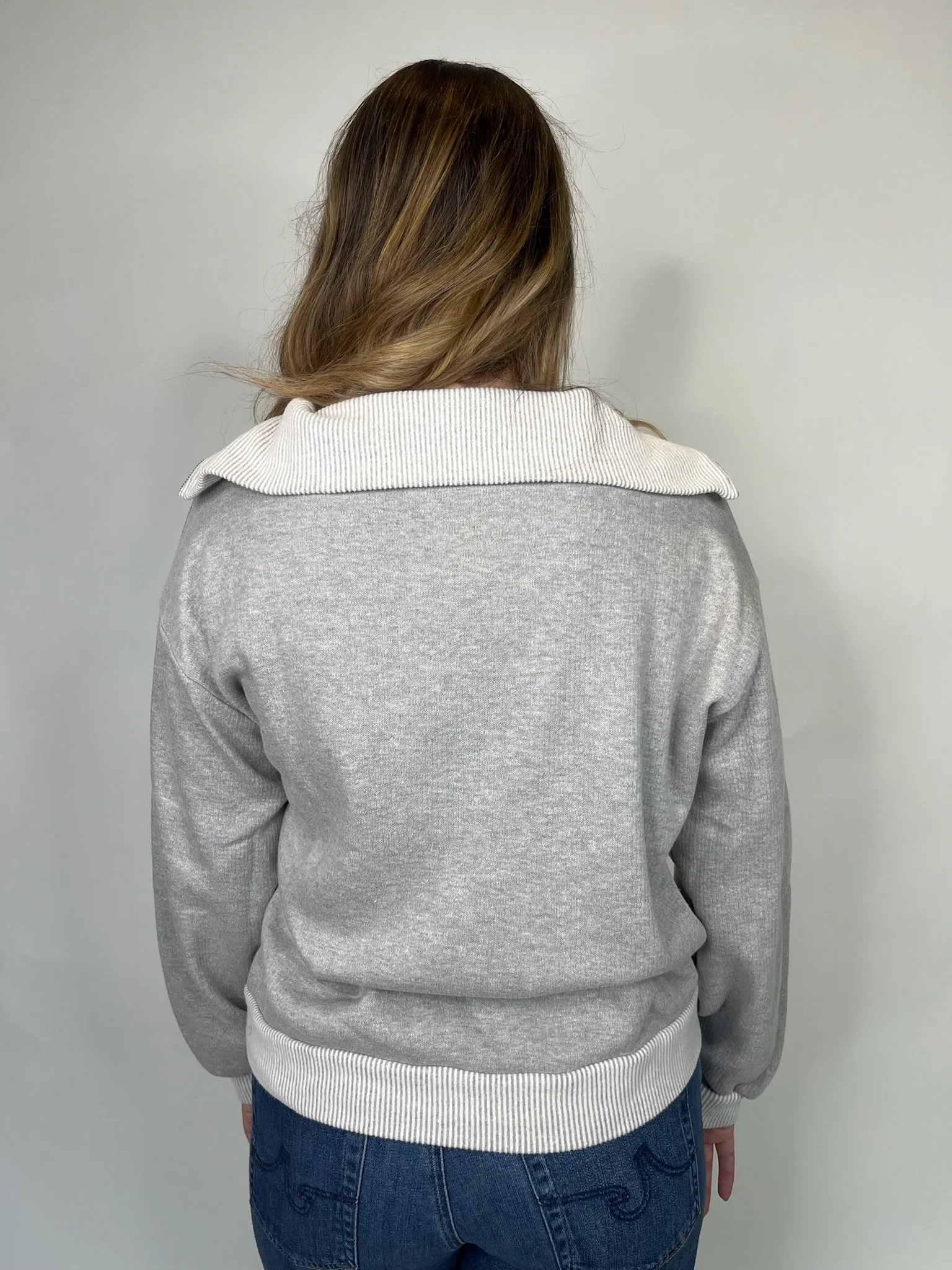 Bella Dahl Mix Knit Henley Zip Sweatshirt