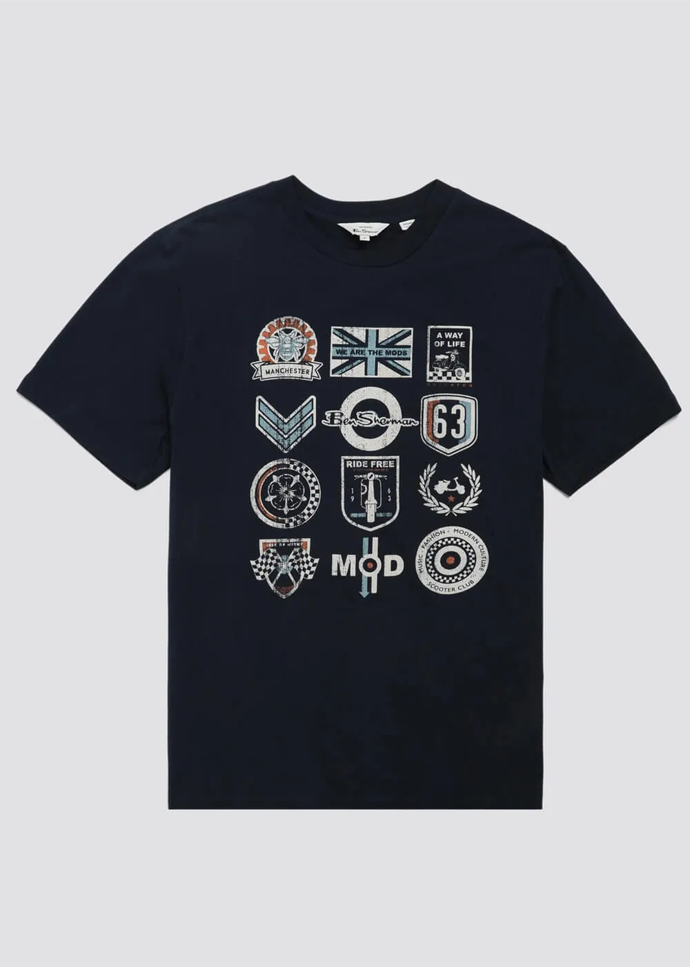 Ben Sherman Scooter Clubs T-Shirt Donker Navy