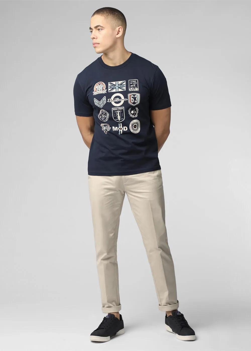 Ben Sherman Scooter Clubs T-Shirt Donker Navy